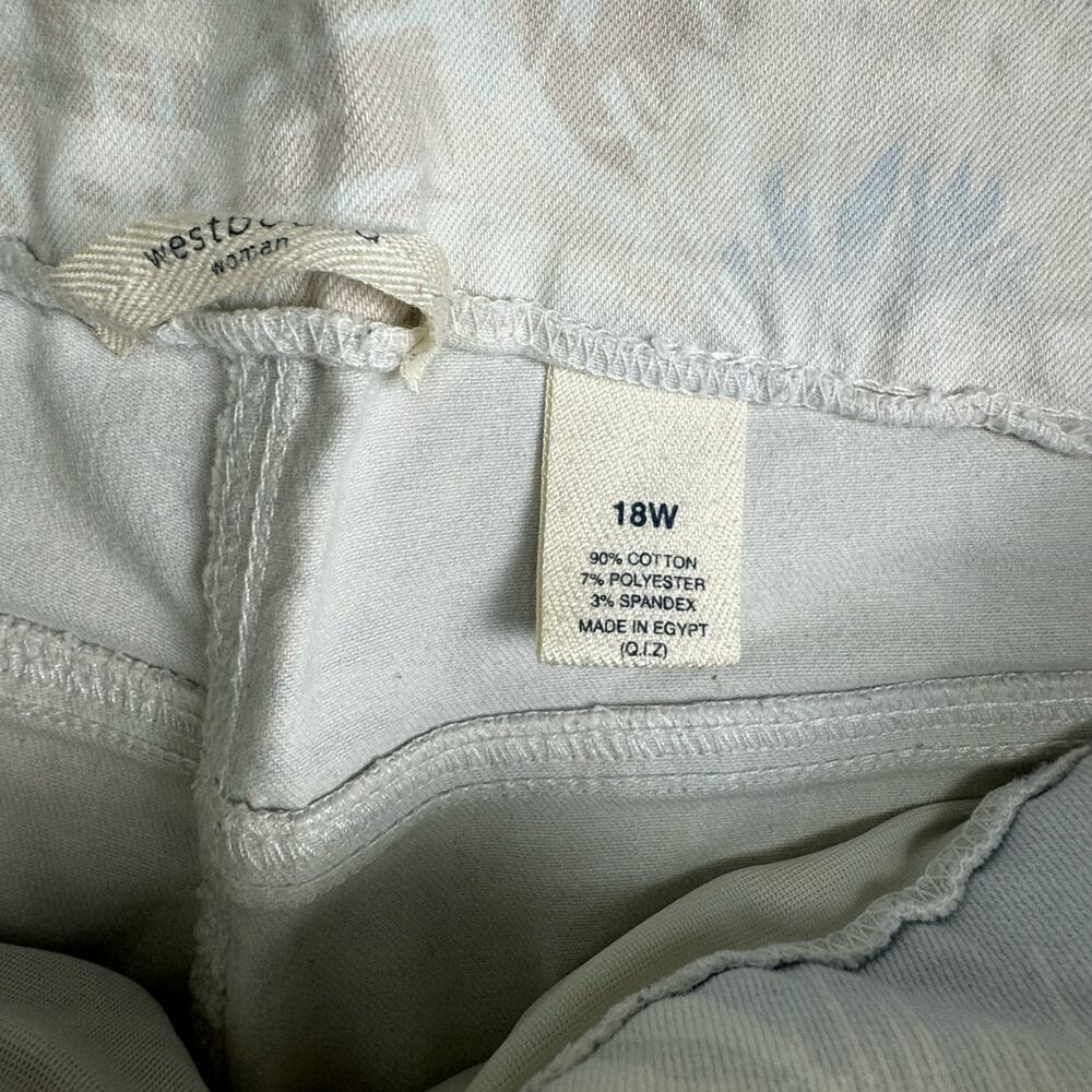 Westbound Tropical Leaf Printed Pants Sz 18W Cotton Blend Stretch Coastal Resort - Picture 4 of 9